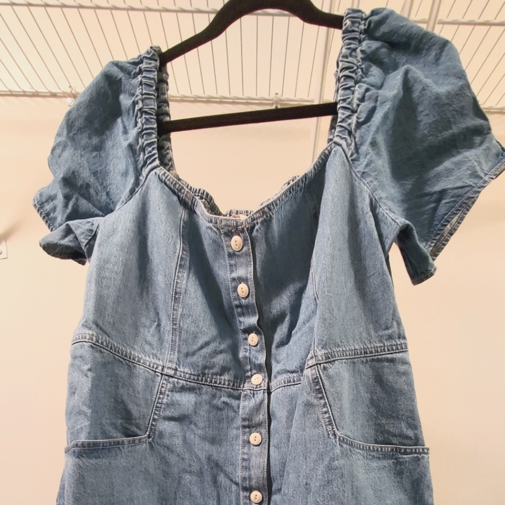 Madewell Denim Puff-Sleeve Mini Dress